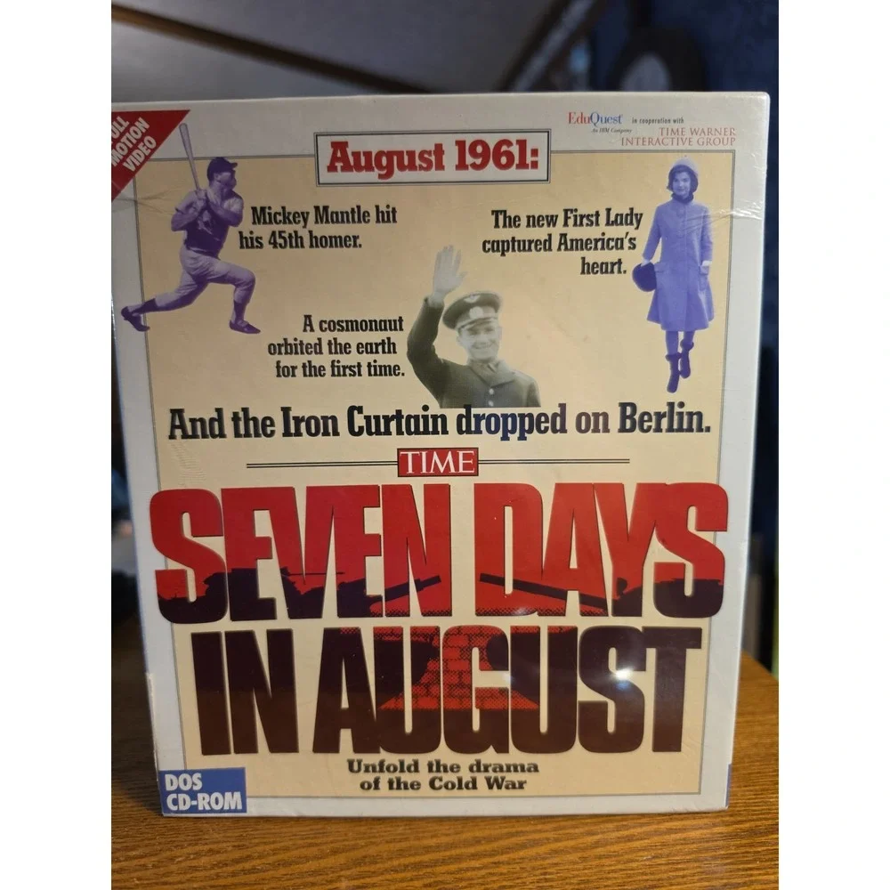 SEVEN DAYS IN AUGUST, big box, DOS CD-ROM, Time magazine 1993 New Sealed